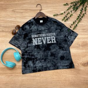خرید اینترنتی قیمت تیشرت باکسی پسرانه طرح NEVER