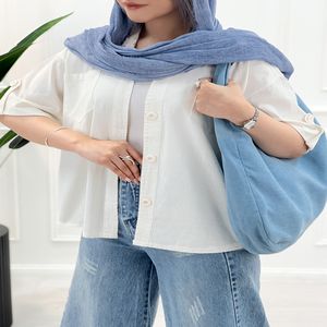 شومیز کوتاه زنانه مرجان - استخوانی