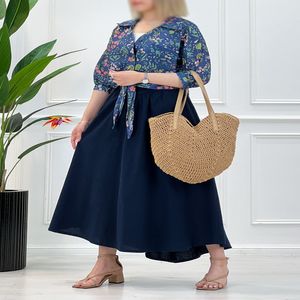 خرید اینترنتی قیمت شومیز گره ای طرحدار آبرنگی زنانه - طرح5