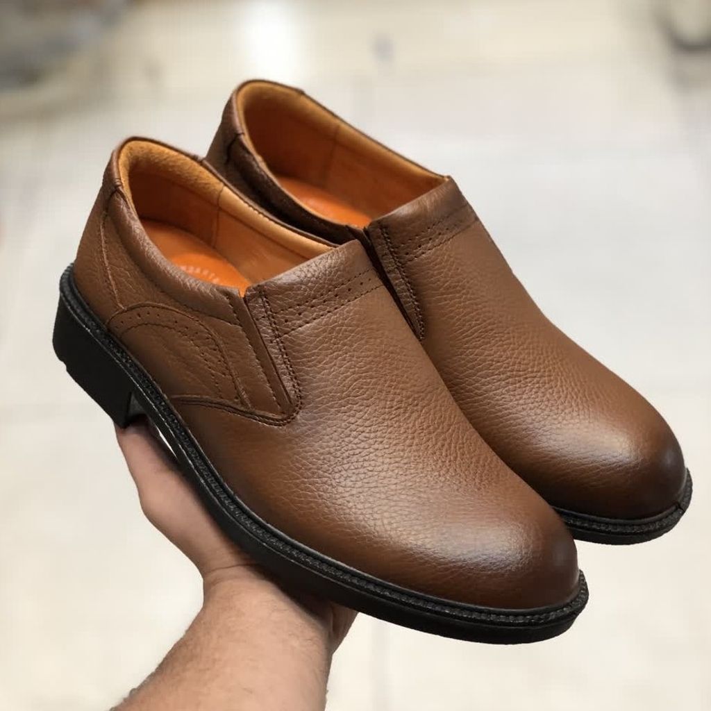 خرید اینترنتی کفش چرم مردانه مجلسی ایپک رنگ عسلی492