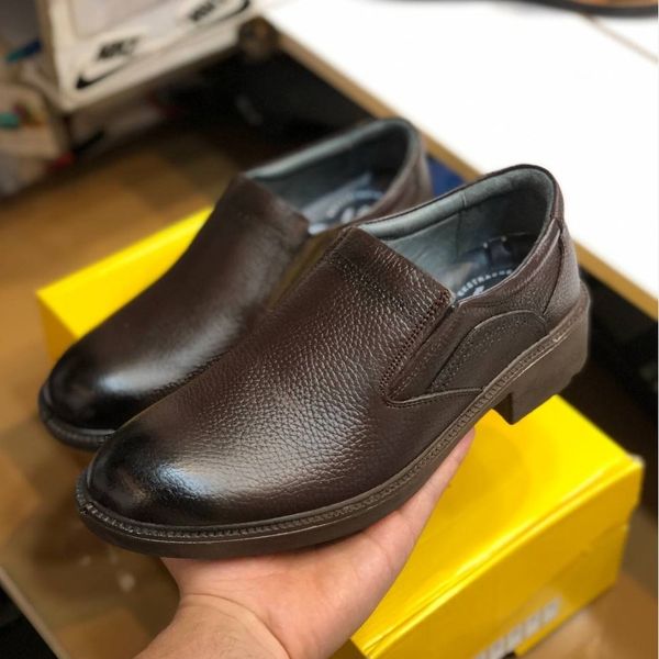 کفش چرم مردانه مجلسی ایپک رنگ سوخته19