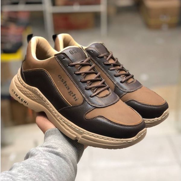 کفش مردانه اسپرت چرم عشاقی قهوه ای149