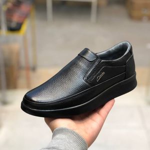 خرید اینترنتی قیمت کفش چرم مردانه بی بند تکنو رنگ مشکی29