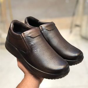 کفش چرم مردانه طبی طرح کلارک رخشی سوخته81