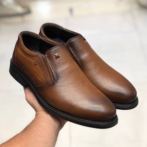 قیمت کفش چرم مردانه مجلسی ایکس برند رخشی عسلی50