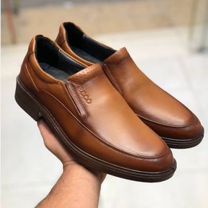 کفش چرم مردانه مجلسی صافتی عسلی92
