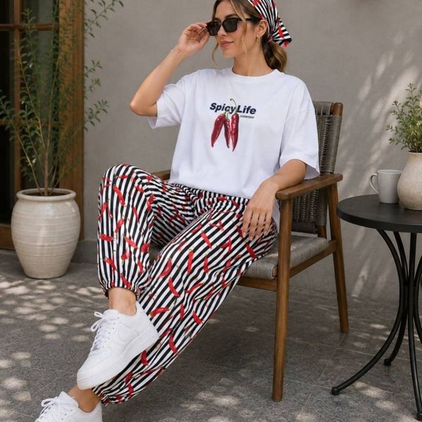 ست تیشرت و شلوار فلفل زنانه