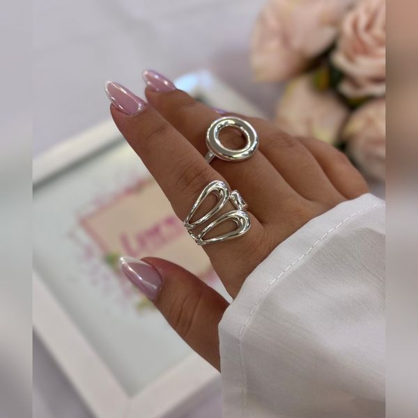 انگشتر آبکاری نقره رنگ ثابت