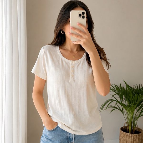 تیشرت نخ پنبه سوزنی