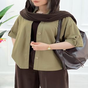 شومیز کوتاه زنانه مرجان - سبز3