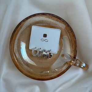 قیمت پک گوشواره حلقه‌ای ساده و نگین‌دار