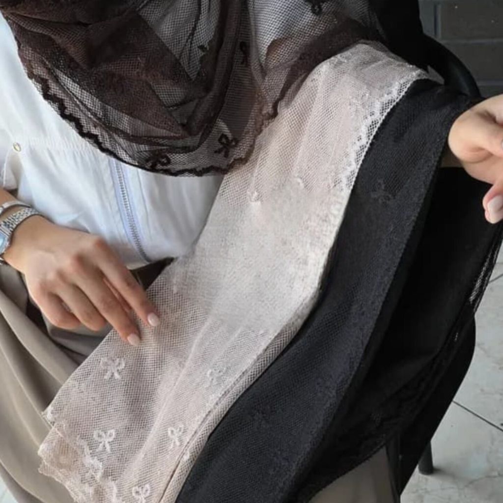 قیمت ارزان شال گیپور پاپیون حاشیه طرحدار