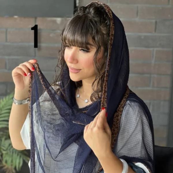 شال تور حاشیه پلنگی پلیسه