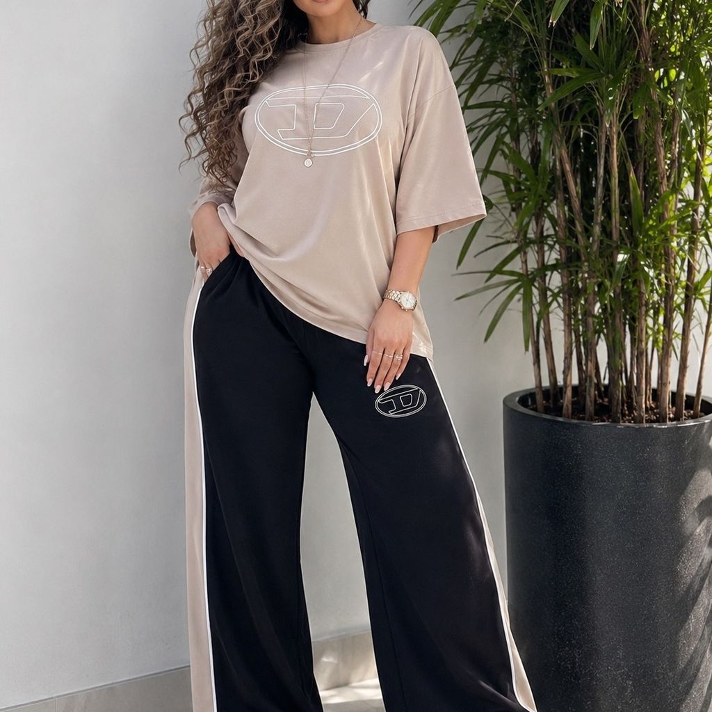 فروش اینترنتی ست تیشرت شلوار زنانه دخترانه لش گلکسی پنبه