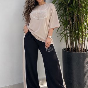 فروش اینترنتی ست تیشرت شلوار زنانه دخترانه لش گلکسی پنبه