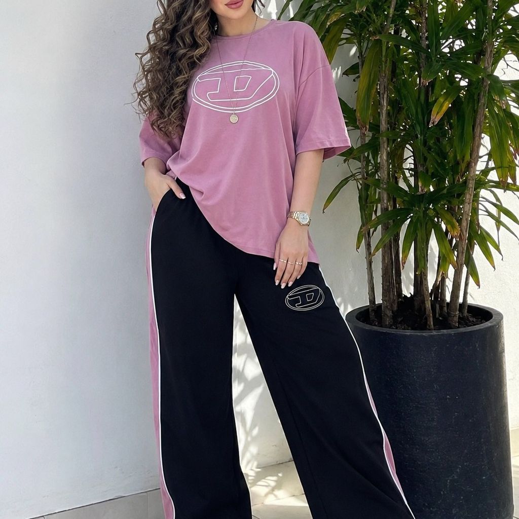 فروش اینترنتی ست تیشرت شلوار زنانه دخترانه لش گلکسی پنبه