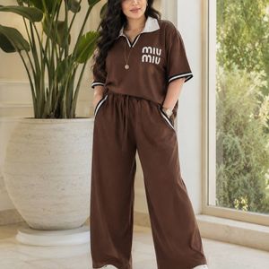 تیشرت شلوار زنانه ست اسپرت زنانه دخترانه لش گلکسی پنبه اسپرت میومیو