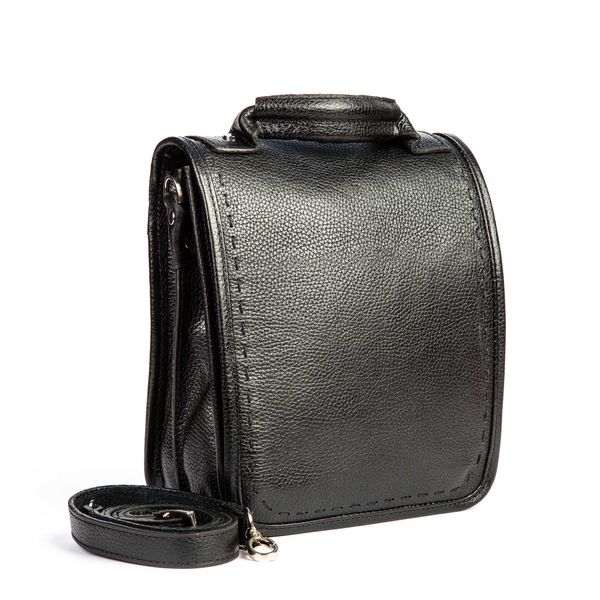 کیف دستی و دوشی چرم طبیعی مدل (فلوتر - مشکی)