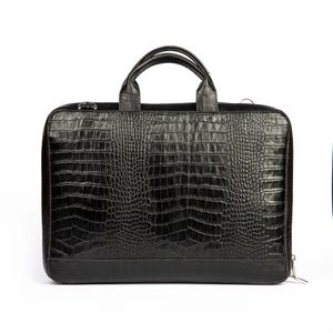 خرید اینترنتی قیمت کیف اداری چرم طبیعی مدل (کروکو - مشکی)
