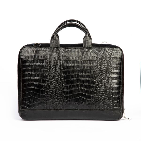 کیف اداری چرم طبیعی مدل (کروکو - مشکی)