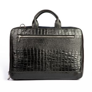 کیف اداری چرم طبیعی مدل (کروکو - مشکی)