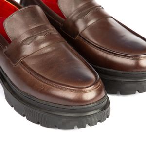 خرید اینترنتی قیمت کفش لوفر چرم طبیعی مردانه مدل (قهوه ای)