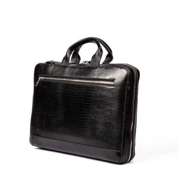 کیف اداری چرم طبیعی مدل (لیزارد - مشکی)