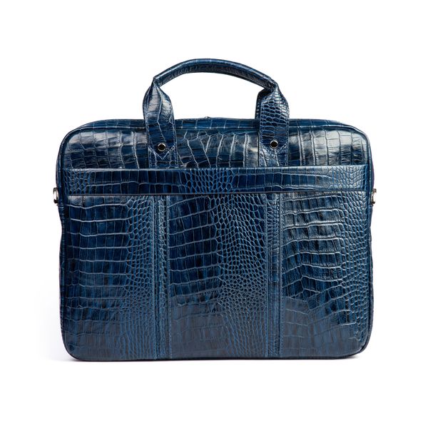 کیف اداری چرم طبیعی مدل (کروکو - سرمه ای)