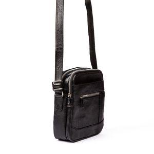 کیف دوشی چرم طبیعی مدل (فلوتر - مشکی)