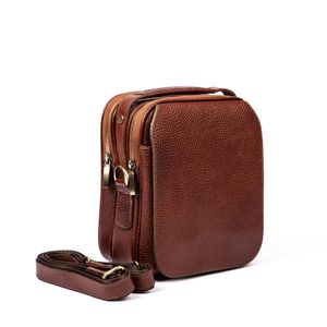 کیف دوشی چرم طبیعی مدل (فلوتر - عسلی)