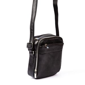 کیف دوشی چرم طبیعی مدل (فلوتر - مشکی)