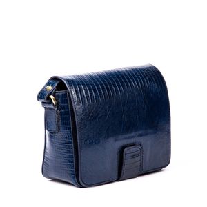 خرید اینترنتی قیمت کیف زنانه چرم طبیعی مدل (لیزارد - سرمه ای)