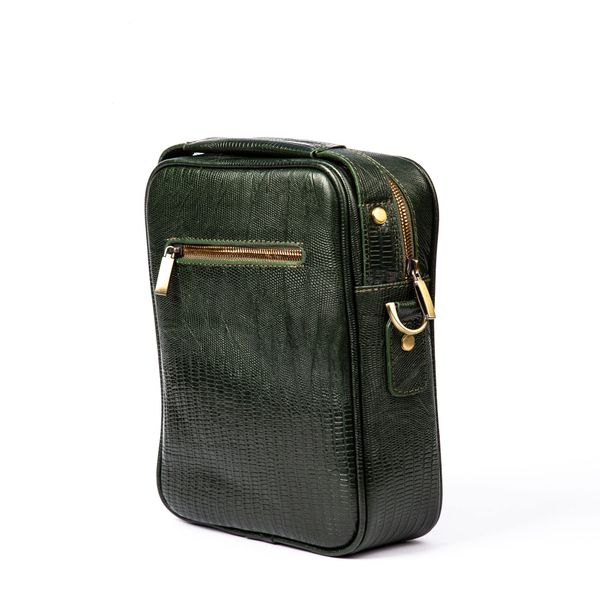 کیف دوشی چرم طبیعی مدل (لیزارد - سبز )