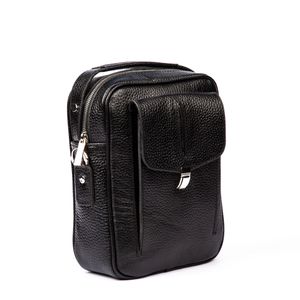 کیف دوشی چرم طبیعی مدل (فلوتر - مشکی)