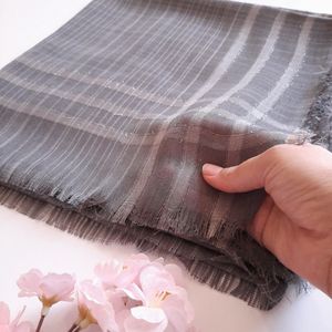 خرید اینترنتی قیمت روسری لنین لمه دار قواره 120 رنگ طوسی