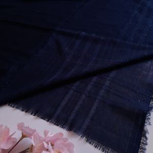 خرید اینترنتی قیمت روسری لنین لمه دار قواره140 رنگ سورمه ای
