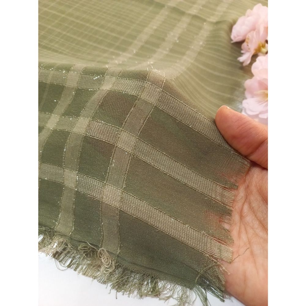 خرید اینترنتی قیمت روسری لنین لمه دار قواره 120 رنگ سبز سدری