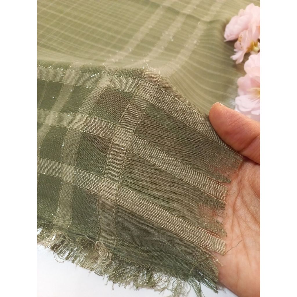 خرید اینترنتی قیمت روسری لنین لمه دار قواره 120 رنگ سبز سدری