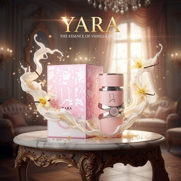 عطر ادکلن زنانه یارا صورتی لطافه Lattafa Yara اصل با هولوگرام 3 بعدی