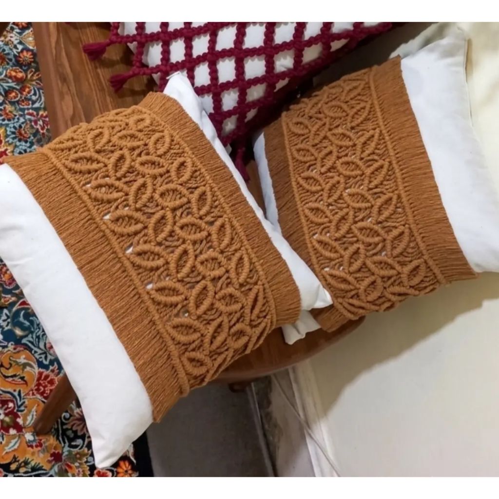 مشخصات کاورکوسن مکرومه طرح گره نخ
