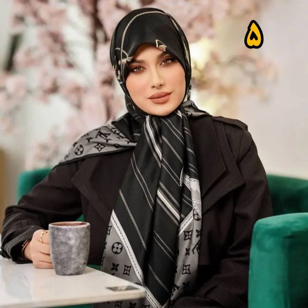 روسری مجلسی ابریشم ژاکارد