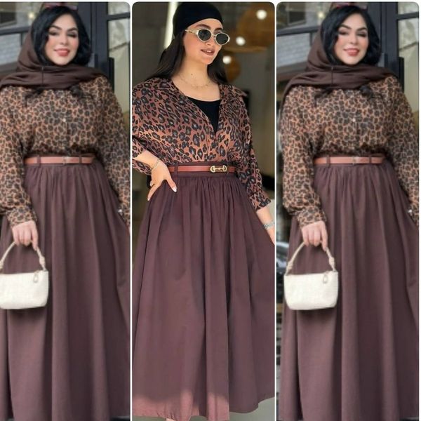 ست شومیز و دامن زنانه پلنگی