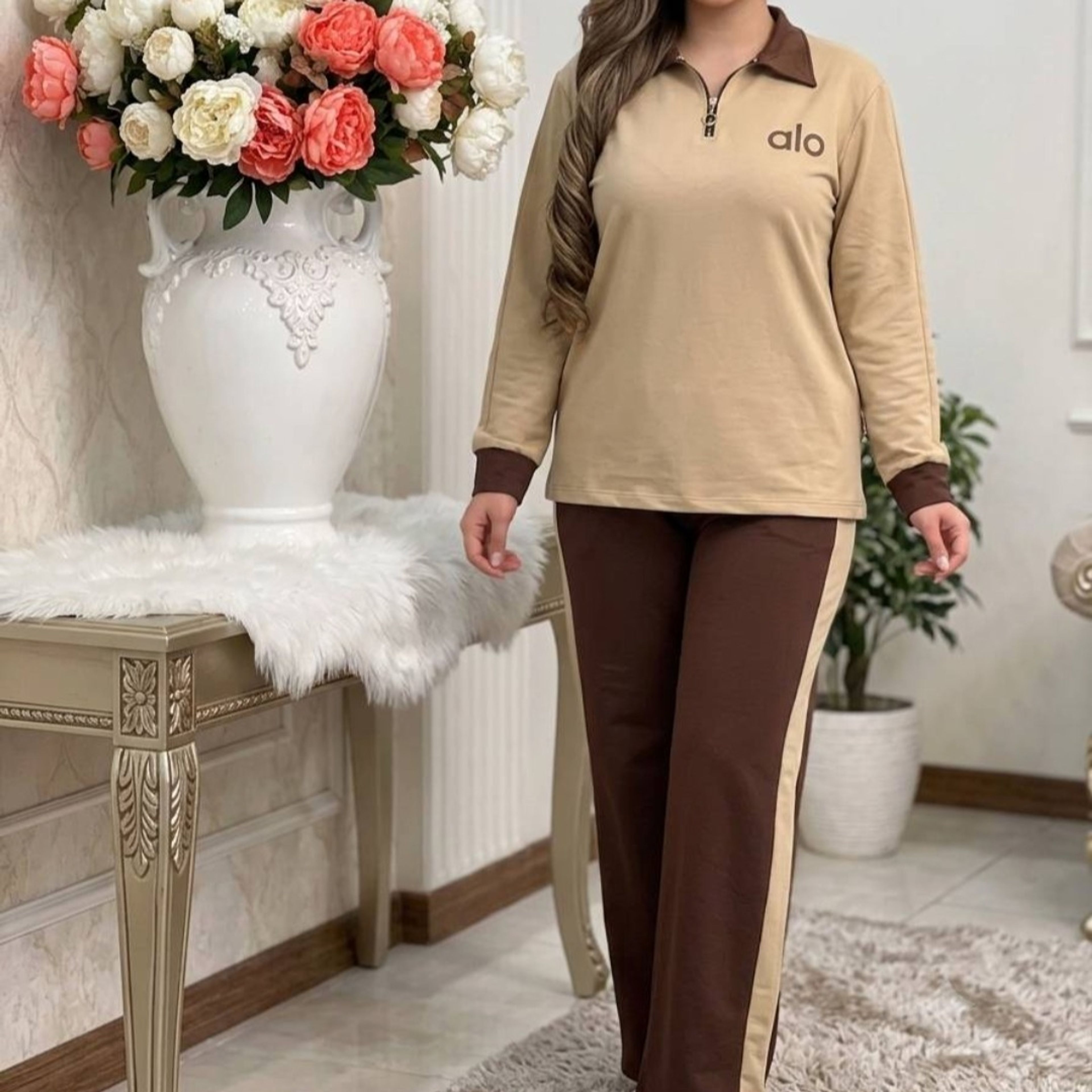 خرید آنلاین ست بلوز شلوار نیم زیپ alo