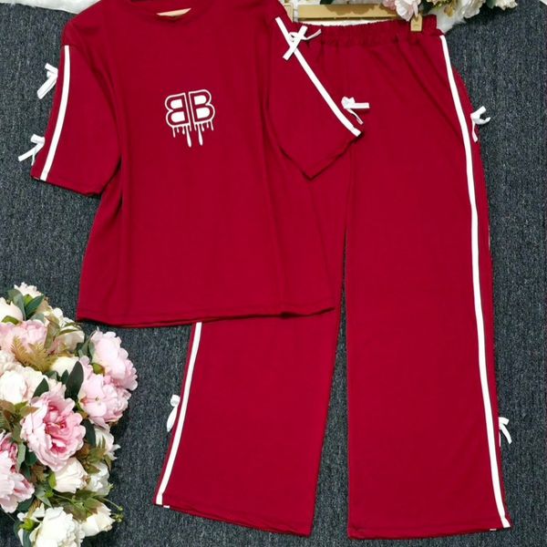 ست تیشرت شلوار بالنسیا پاپیون