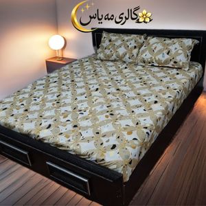 روتختی نیم ست,ملحفه کشدار 3تیکه طرح خردلی
