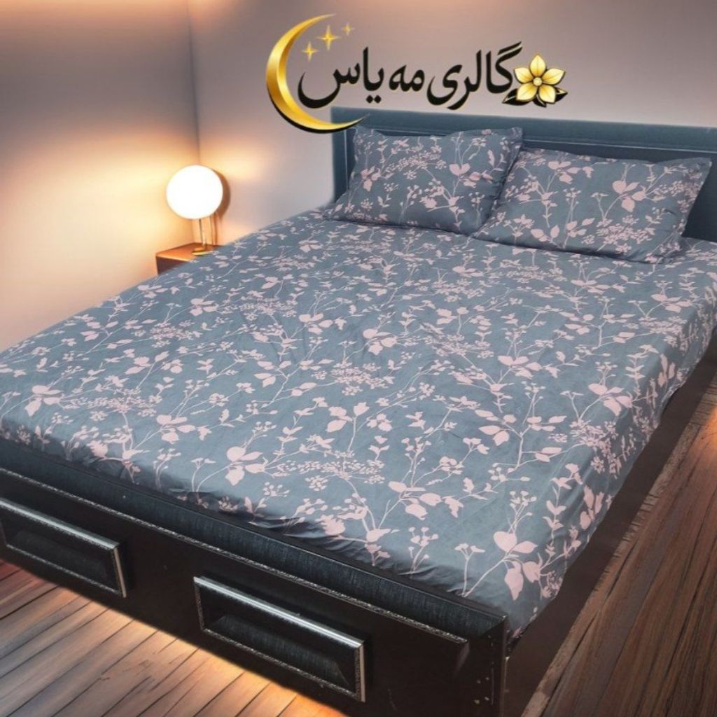 مشخصات روتختی نیم ست,ملحفه کشدار 3تیکه طرح گل صورتی