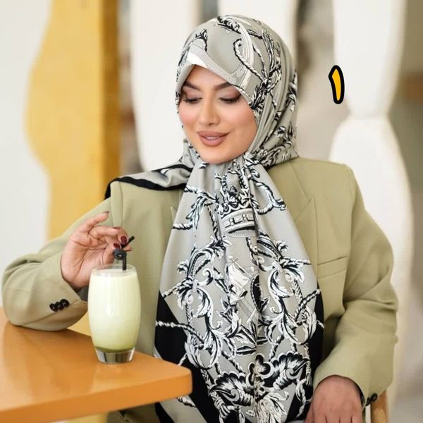 روسری مجلسی ابریشم توییل قواره بزرگ