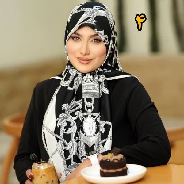 روسری مجلسی ابریشم توییل قواره بزرگ