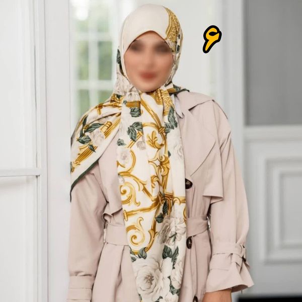 روسری مجلسی ابریشم ژاکارد درجه یک