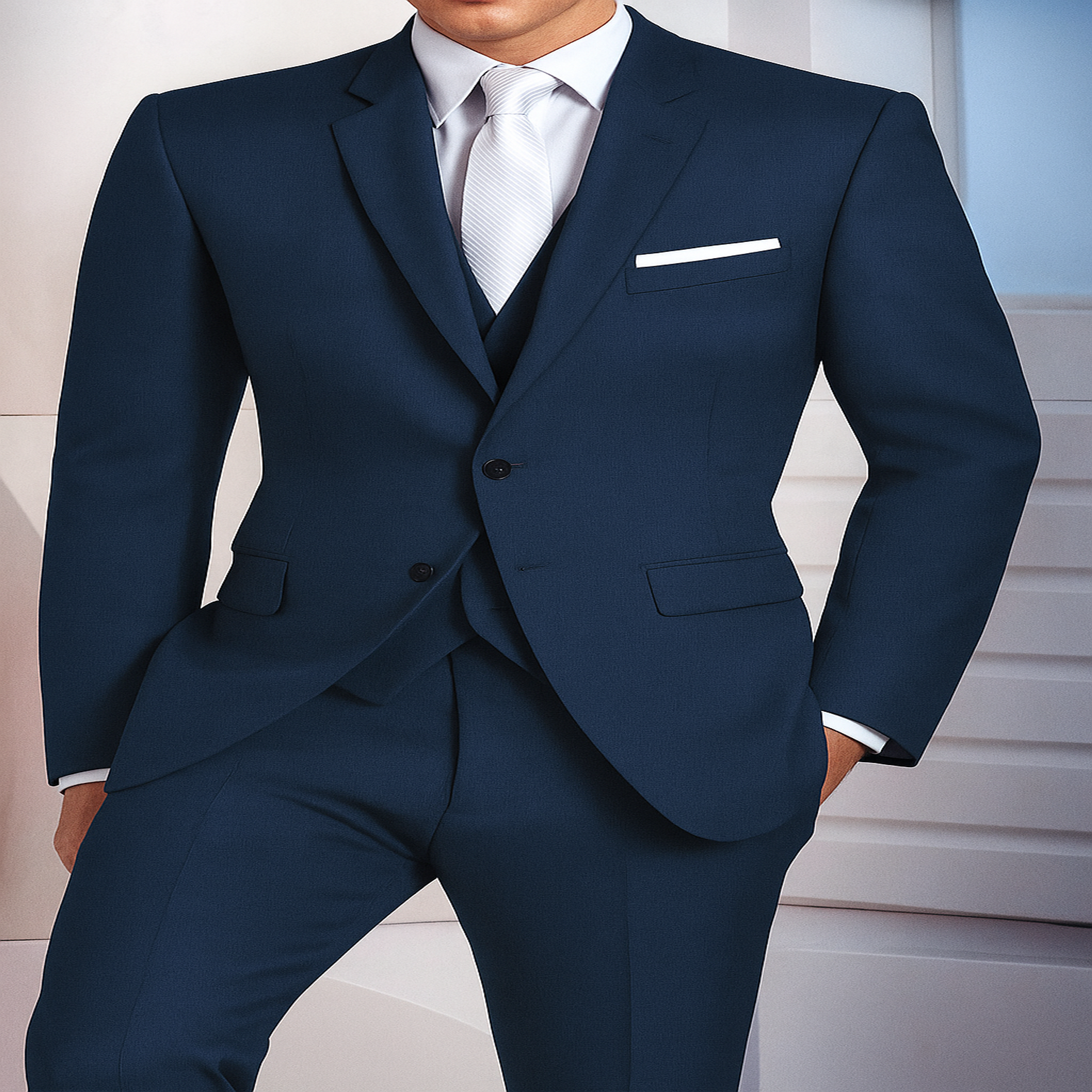 خرید اینترنتی قیمت کت شلوار مردانه فاستونی مطهری و جامه الگو کلاسیک ((بدون جلیقه))